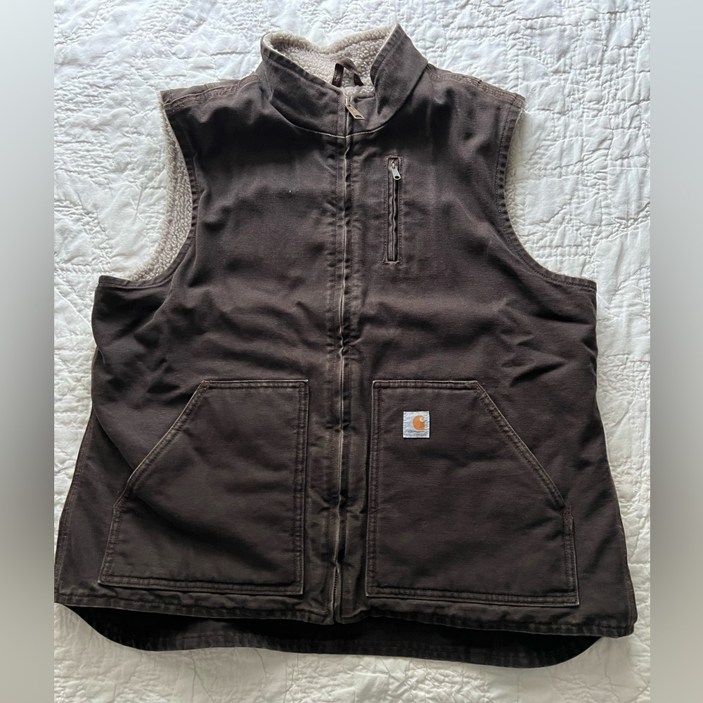 Women’s Carhartt Brown Fleece Lined Vest XL